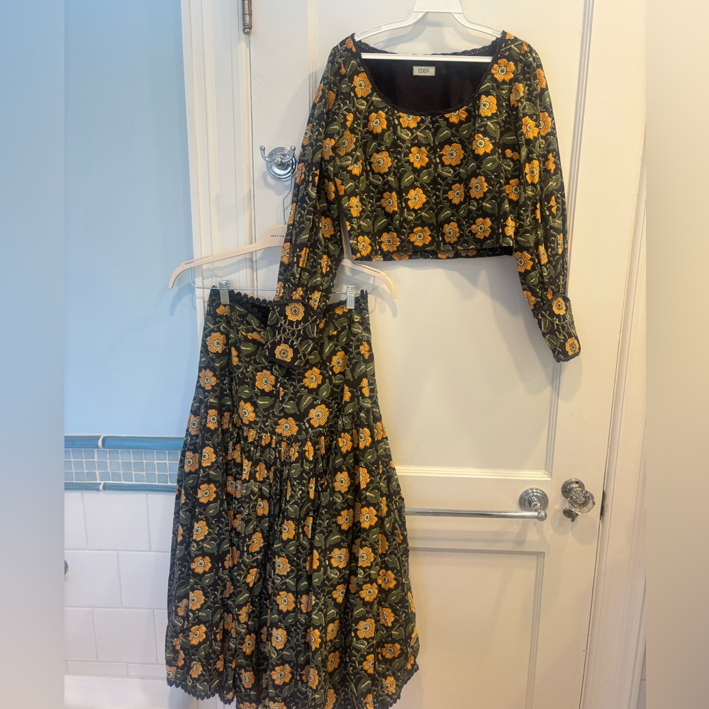 Eddy Aesthetic Floral Green and Yellow Set